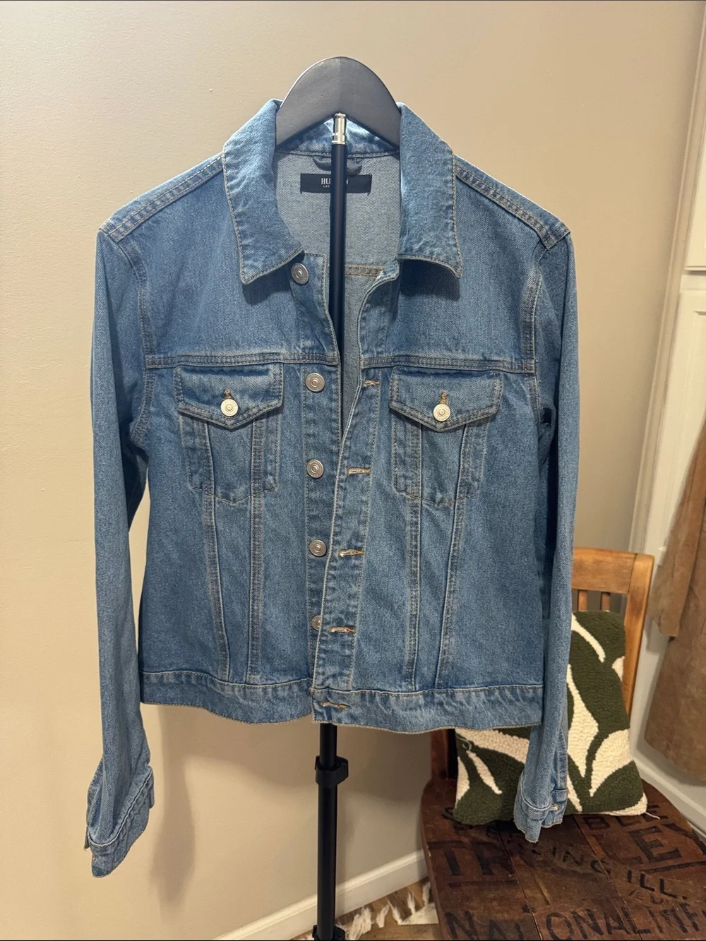 Hudson Los Angeles Denim Jacket Women’s L/XL Blue Trucker Cotton